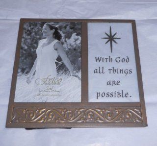 Home Decor Photo Frame "With God All Things Are Possible." glass & metal 5 x 7 photo space : Single Frames : Everything Else