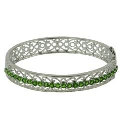 Gems For You Sterling Silver Chrome Diopside Bangle Bracelet Gemstone Bracelets