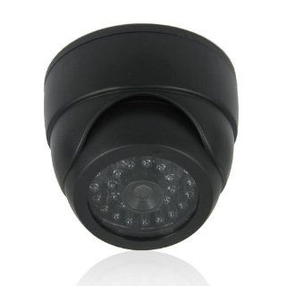 SecurityIng   Black Color Quality Hard ABS Plastic Dummy Dome Security Camera with 30 Pcs False IR LED + Red Activity LED Light Suitable for Indoor / Outdoor Environment   Upgrade Your Security Quickly : Camera & Photo