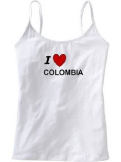 I LOVE COLOMBIA   Country Series   White Women's / Girls Camisole (Girlie / Babydoll): Clothing