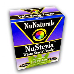 NuNaturals NuStevia White Stevia Powder (100 Packets) NuNaturals Supplements