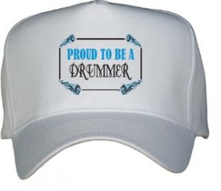 Proud To Be a Drummer White Hat / Baseball Cap: Clothing