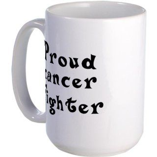 CafePress Proud cancer fighter Large Mug   Standard: Kitchen & Dining