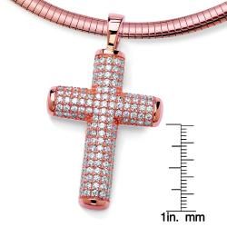 Isabella Collection Rose Goldplated Cubic Zirconia Cross Pendant Palm Beach Jewelry Religious Necklaces
