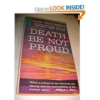 Death be not proud: A memoir: John Gunther: Books