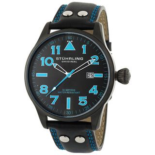 Stuhrling Original 'Eagle' Men's Black/Blue Pilot Swiss Quartz Watch Stuhrling Original Men's Stuhrling Original Watches