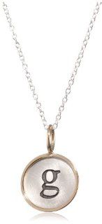 Heather B. Moore "Easy Add Ons"Letter G Silver 14k Gold Pendant Necklace: Jewelry