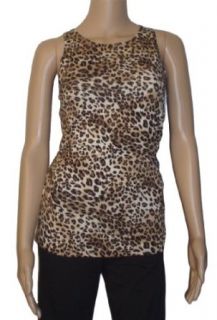 Ooh La La Sleeveless Leopard Print Knit Top with Side Ruching at  Womens Clothing store: Tank Top And Cami Shirts