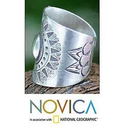 Sterling Silver 'Hill Tribe Sun' Wrap Ring (Thailand) Novica Rings
