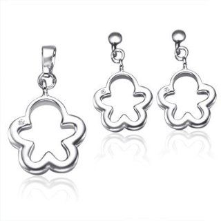Gingerbread Man CZ & Sterling Silver Pendant & Earrings Set: TrendToGo: Jewelry