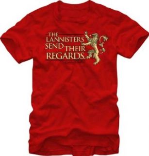 The Lannisters Send Their Regards   Game Of Thrones T shirt Adult Small   Red at  Mens Clothing store Fashion T Shirts