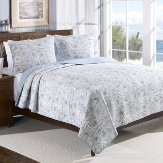 Tommy Bahama Island Song Reversible Cotton 3 piece Quilt Set Tommy Bahama Quilts