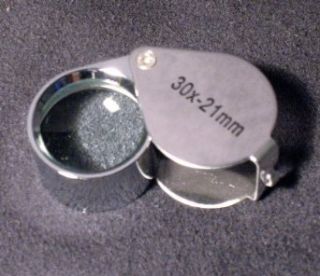 SILVER 30 X 21 MM JEWELER'S LOUPE EYE MAGNIFYING GLASS MAGNIFIER REPAIR WATCH: Industrial & Scientific
