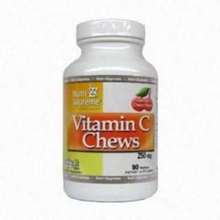 Nutri supreme Research Kosher Vitamin C Chews 250 mg Delicious Cherry Flavor 90 Wafers: Health & Personal Care