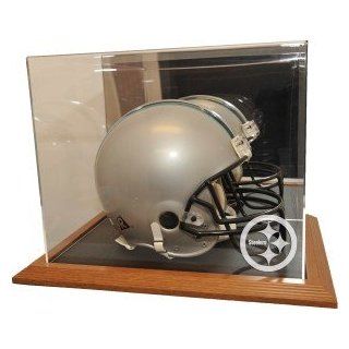 Pittsburgh Steelers Natural Color Framed Base Helmet Display : Sports Related Display Cases : Sports & Outdoors