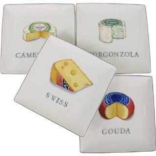 Say Cheese Appetizer Plates Set of 4 Snack Plates Kitchen & Dining