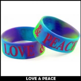 Love & Peace Tie Dye Designer Rubber Saying Bracelet #45: Clothing