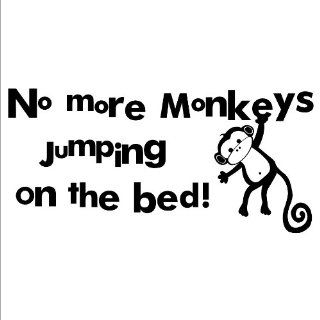 No More Monkeys Jumping on the Bed wall saying vinyl lettering home decor decal sticker applique art kids   Wall Art Stickers For Kids
