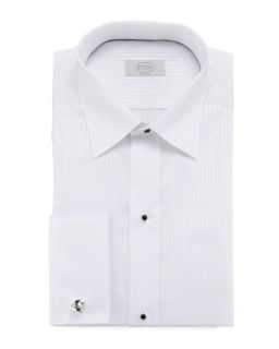 Mens Classic Fit Tonal Striped Dress Shirt, White   Eton   White (18)