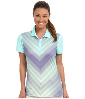 PUMA Golf Transitional Graphic Polo Womens Short Sleeve Knit (Blue)