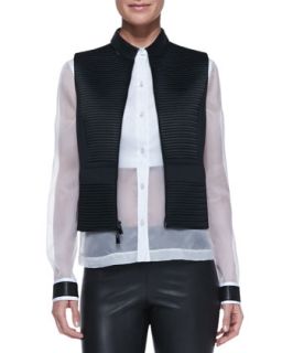 Womens Quorra Texture Stripe Vest   Robert Rodriguez   Black (2)