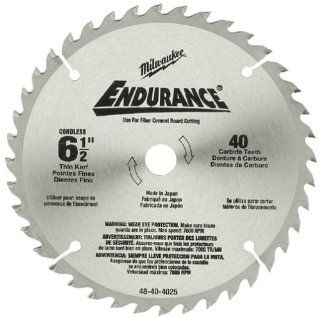 Milwaukee 48 40 4025 6 1/2 Inch 40 Tooth Fiber Cement Saw Blade with 5/8 Inch Arbor   Circular Saw Blades  