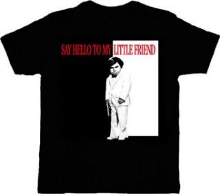 Herve Villechaize Say Hello To My Little Friend Black Tee T Shirt at  Mens Clothing store