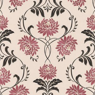 Laurence Llewelyn Bowen Red/cream Petal wallpaper