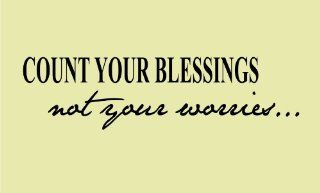 Count your blessings not your worries 25x7 Vinyl wall art Inspirational quotes and saying home decor decal sticker  