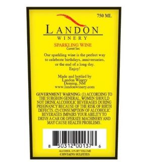 NV Landon Winery Sparkling Cuvee Sec, Texas 750 mL: Wine
