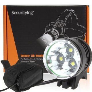 SecurityIng Outdoor 3X CREE XM L T6 LED 3800Lm LED Bicycle Light  Bike Headlights  Sports & Outdoors