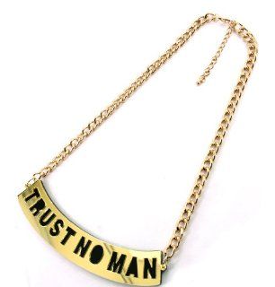 Trust No Man Necklace, Color Gold and Black   Seen on Brooke Bailey (Basketball Wives LA) and Nicki Minaj: Jewelry