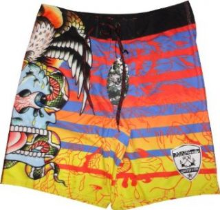 Men's Ed Hardy Swim Trunks Board Shorts Surreal Stripes Sunset Available in Several Sizes (36) at  Mens Clothing store: Fashion Board Shorts