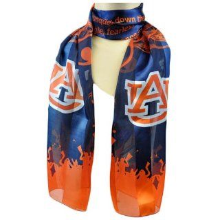 NCAA AU Auburn Tigers Fight Song Lyrics Navy Blue Orange Silky Scarf Wrap Shall : Sports Fan Apparel : Sports & Outdoors