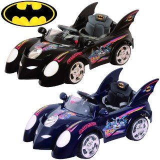 New BATMAN BATMOBILE POWER RIDE ON KIDS CAR in Blue or Black (Color sent at random)6V 10AH Battery RC Music: Everything Else