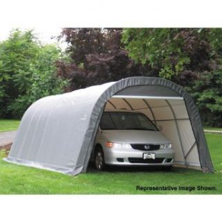 ShelterLogic 12 Ft.W Round Style Instant Garage   28ft.L x 12ft.W x 8ft.H, 1 5/8in. Frame, Gray, Model# 76632 : Sun Shelters : Patio, Lawn & Garden