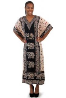 Elephant Caftan Kaftan with Drawstring Waist   Available in Several Colors (Blue): World Apparel: Clothing