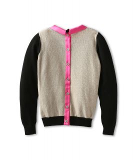Fendi Kids L S Knitted Logo Sweater W Contrast Collar Little Kids Big Kids Beige