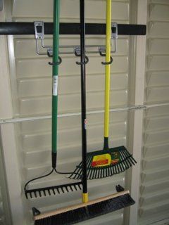 Duramax Storage Shed System 3 Handle Hooks for brooms, mops, rakes, shovels, and more: Home Improvement