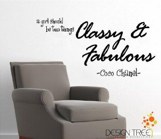 A girl should be two things classy and fabulous coco chanel wall art wall sayings vinly stickers decals   Wall Banners