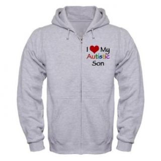 CafePress I love my autistic Son t shir Zip Hoodie: Clothing