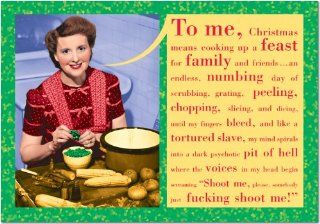 Box of 12 Somebody Shoot Me Christmas Humor Greeting Card : Office Products