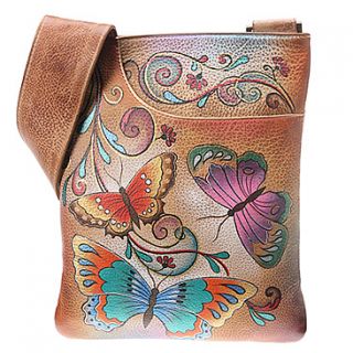 Anuschka Slim Cross Shoulder Bag  Women's   Henna Butterfly