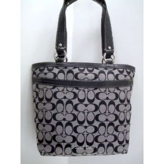 Coach Signature Penelope Lunch Bag Handbag Tote 14693 Black White: Clothing