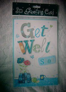 3d Greeting Card 4704 c Get Well Soon Verse Inside Reads: Get Well Soon! : Office Products