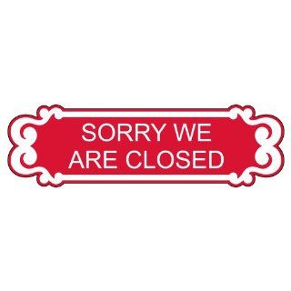 Sorry We Are Closed Engraved Sign EGRE 17949 WHTonRed : Business And Store Signs : Office Products