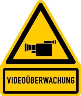 Aufkleber Videoberwachung + Symbol 119x100mm: Baumarkt