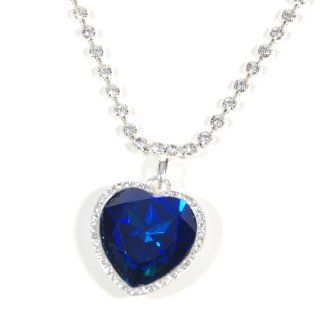 Silberton blau Herz des Ozeans Stil Halskette   Anhnger misst ca.. 3,5 x 4 cm ausgezeichnete Qualitt, kommt verpackt: Schmuck