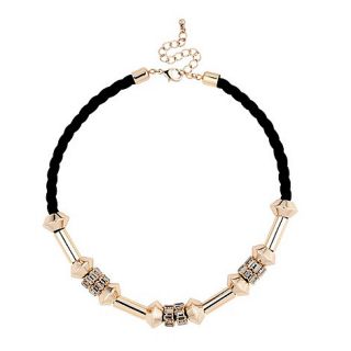 Mood Crystal and gold rondel twisted cord necklace  at Debenhams