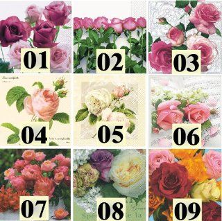 20 Servietten Rosa   Rosa Rose 33x33cm: Küche & Haushalt